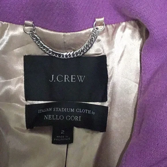 Woman’s J. Crew purpleItalian Stadium Cloth by Nelly Gorilla. Size 2. Like new! - Picture 5 of 7